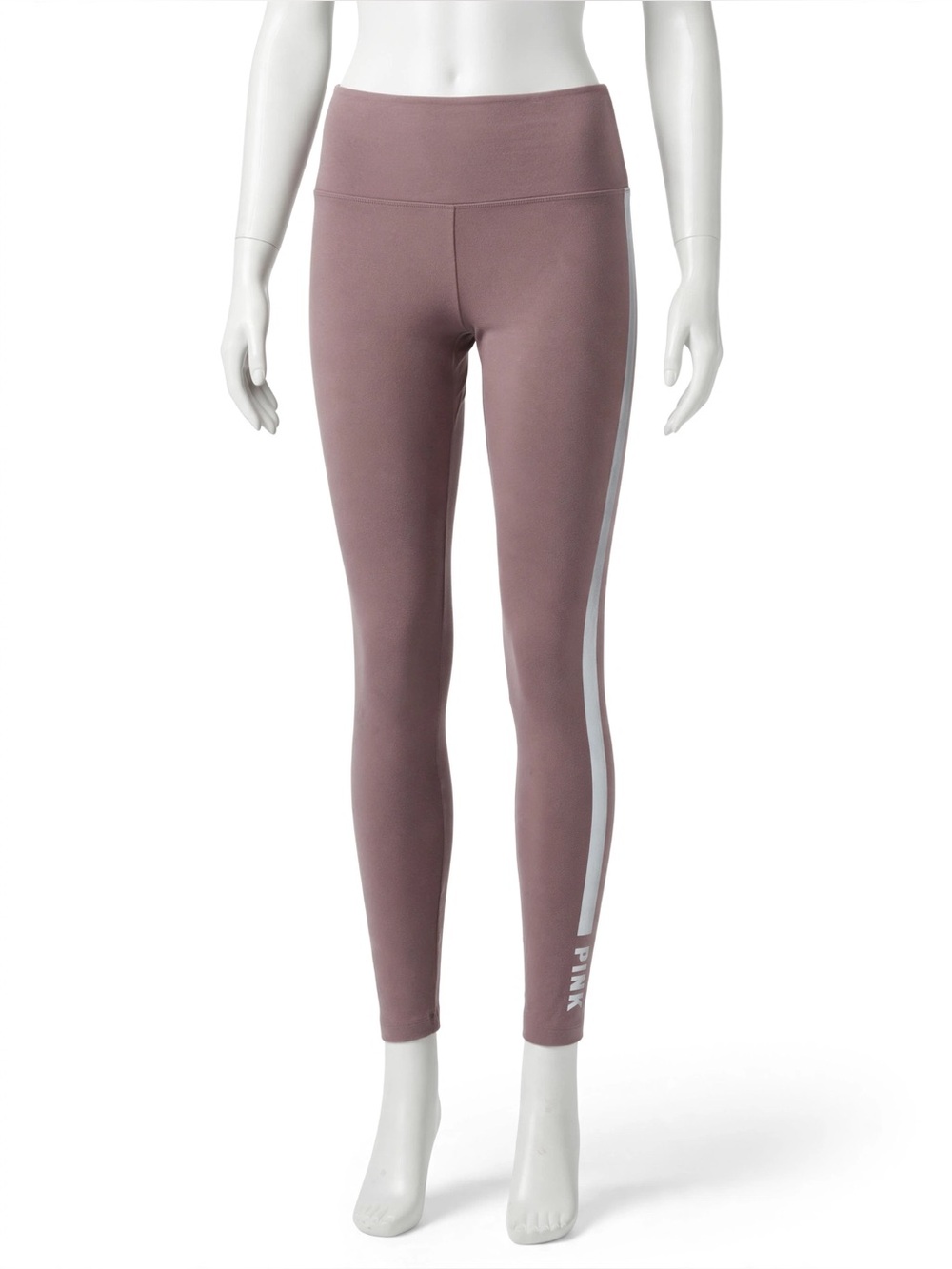 Victoria's Secret PINK High-Rise Leggings Mauve Dusty Rose Silver Stripe Medium